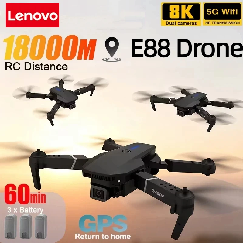Lenovo New E88 Pro WIFI FPV Dr - огляд і ціна Drone Camera Wide Angle